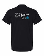 Living the CB Life blue Left Chest and Back Men's Tee