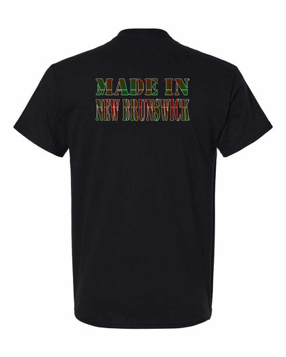 Made In New Brunswick ( Tartan Lettering) Left Chest and Back Men's Tee
