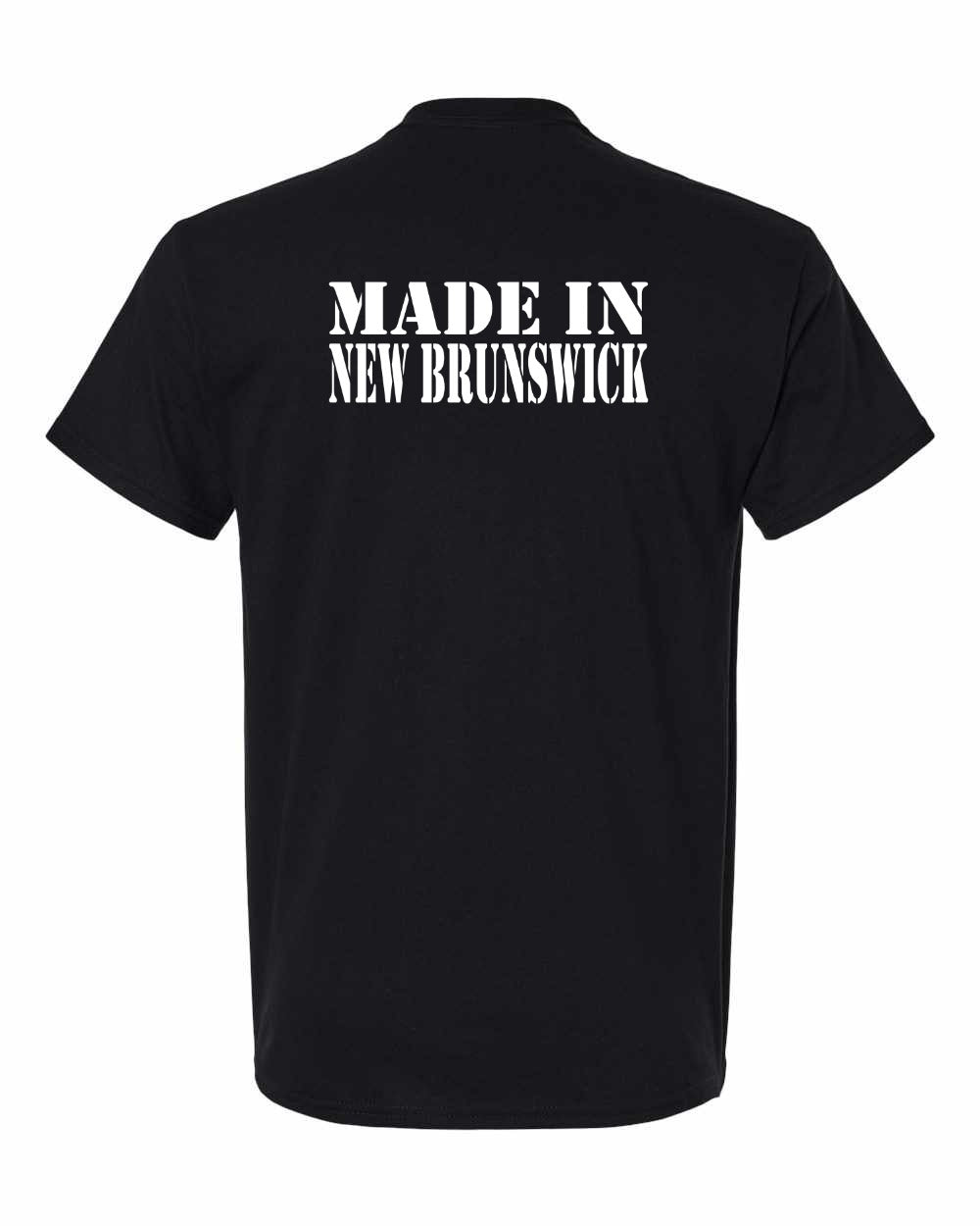 Made In New Brunswick ( White Lettering) Left Chest and Back Men's Tee