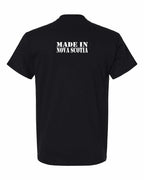 Made In NS ( White Lettering) Left Chest and Back Men's tee