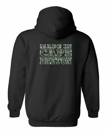 Made In Cape Breton Tartan Left Chest and Back Pullover Hoodie