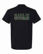 Made In NFLD ( Tartan Lettering) Left Chest and Back Men's Tee