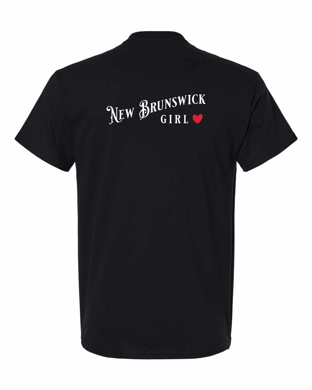 NB Girl Red Heart Left Chest and Back Men's Tee