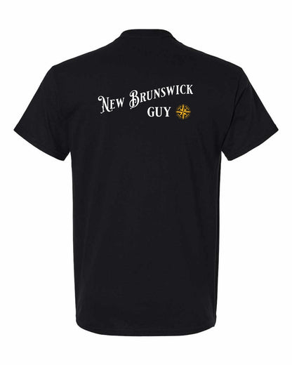 New Brunswick Guy yellow Left Chest and Back Men's Tee