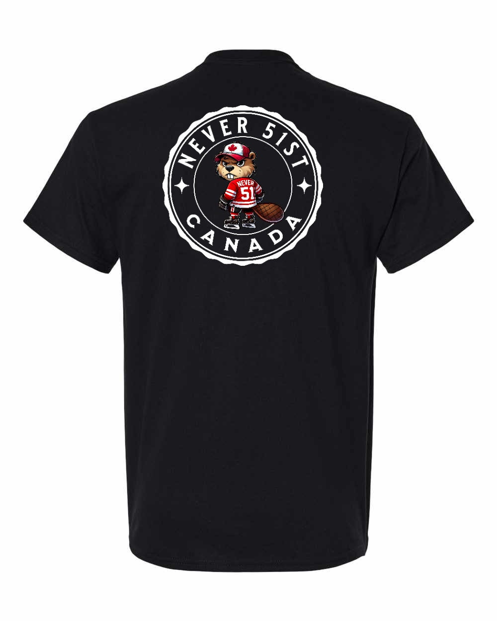 Never 51st Beaver Left Chest & Back Men's Tee