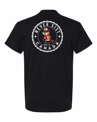 Never 51st Beaver Left Chest & Back Men's Tee