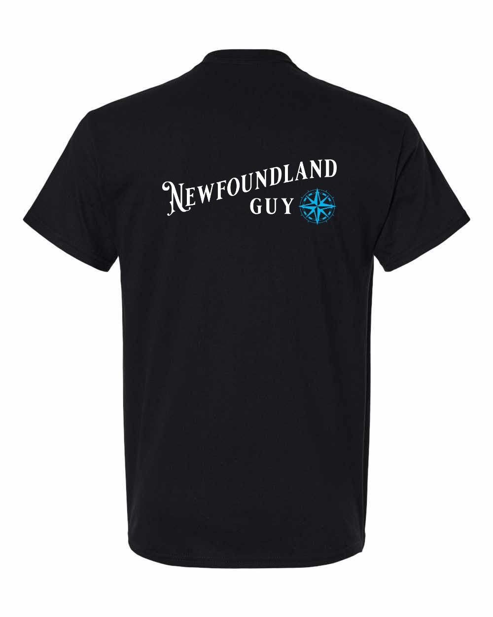 Newfoundland Guy blue Left Chest and Back Men's Tee