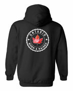 Born and Raised Ontario Left Chest and Back Pullover Hoodie - Gildan Canada (sewn Internationally) - Unisex