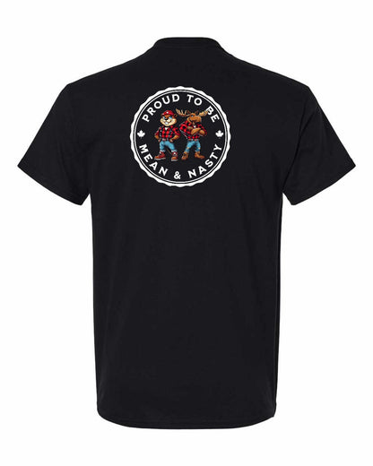 Proud to be Mean and Nasty Beaver and Moose Left Chest & Back Men's Tee