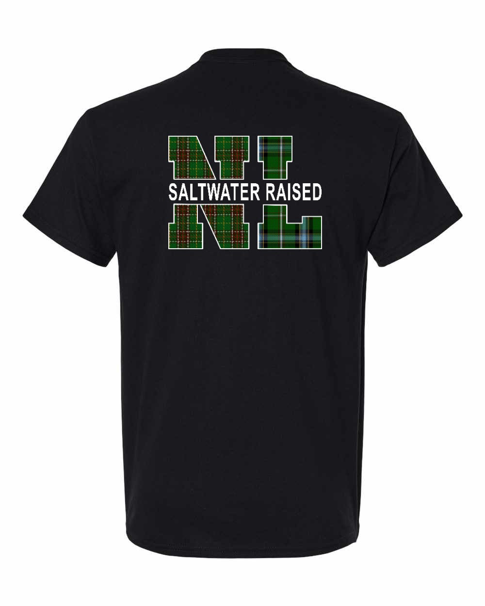 Newfoundland and Labrador Saltwater Raised Left Chest and Back Men's Tee