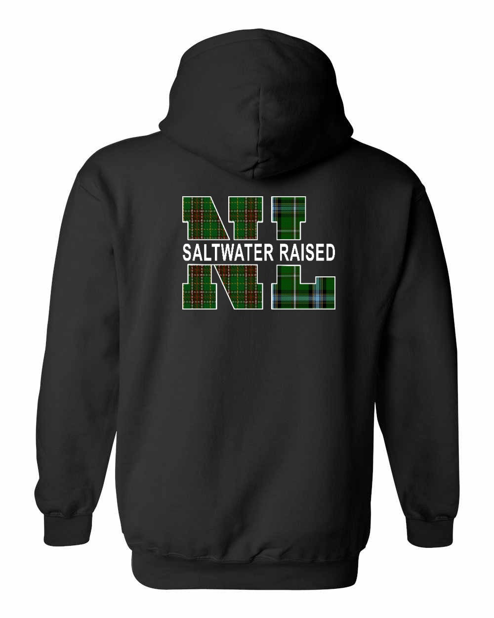 NFLD and Labrador Saltwater Raised Left Chest and Back Pullover Hoodie - Unisex