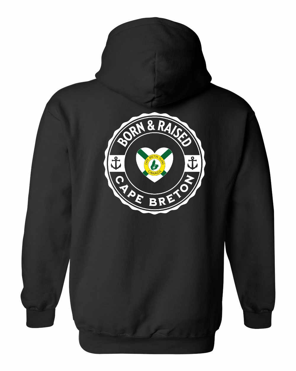 Born and Raised CB Heart Flag Left Chest & Back Pullover Hoodie - Unisex