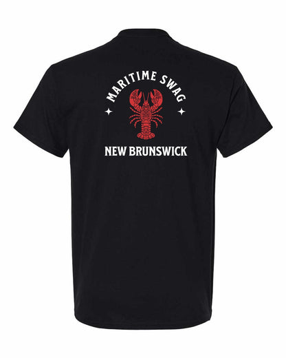 NB New Brunswick Mandala Red Lobster Left Chest and Back Men's Tee