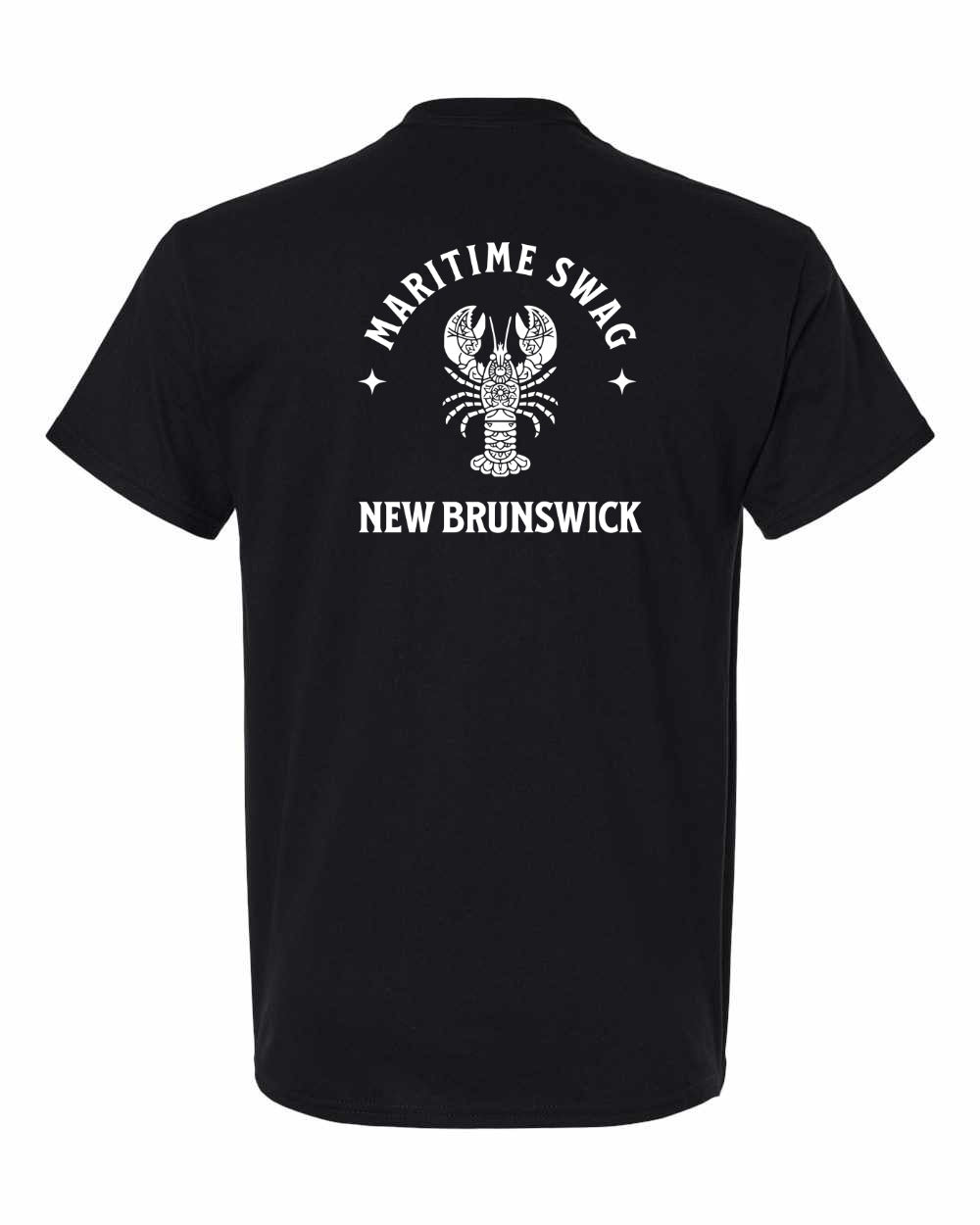 NB Mandala white Lobster Left Chest and Back Men's Tee