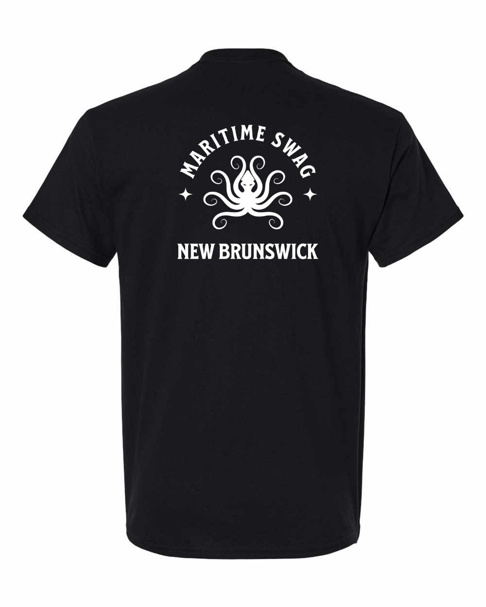 NB New Brunswick Octopus Left Chest and Back Men's Tee