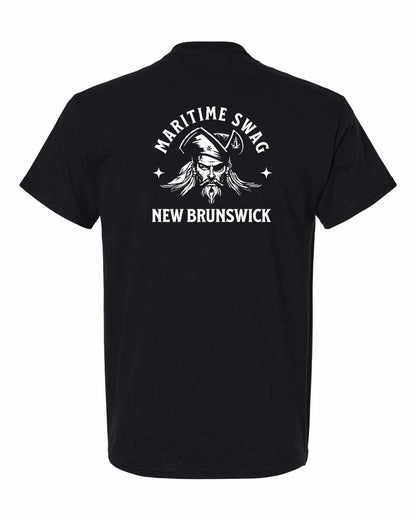 NB New Brunswick Pirate Left Chest and Back Men's Tee