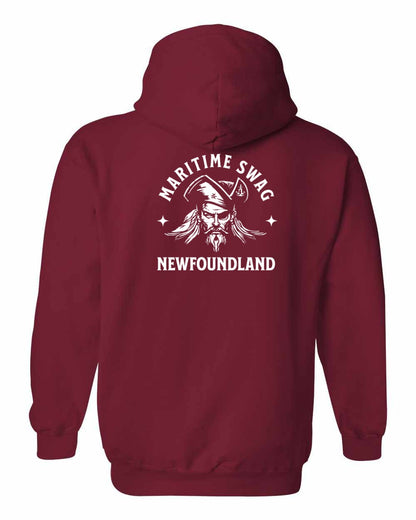 Maritime Swag Newfoundland Pirate Left Chest and Back Pullover Hoodie