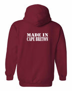 Made In CB White Left Chest and Back Pullover Hoodie - Unisex