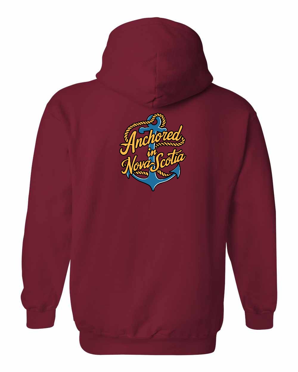 Anchored in Nova Scotia (New Design) Left Chest and Back pullover