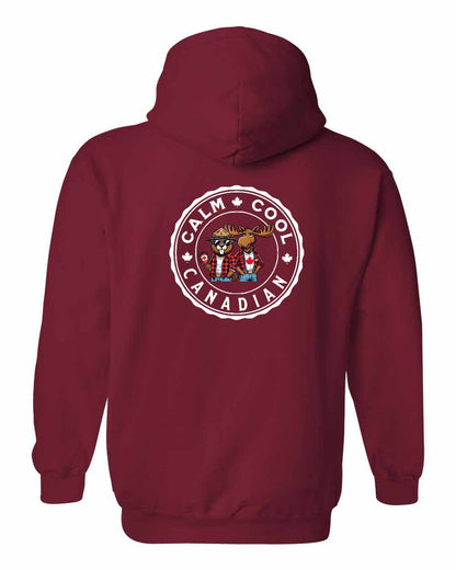 Calm Cool Moose and Beaver Left Chest and Back Pullover