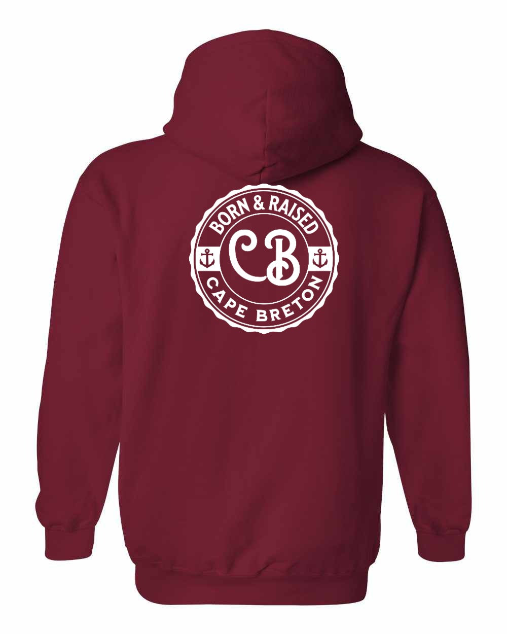 Born & Raised Cape Breton Left Chest and Back Pullover Hoodie