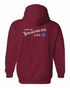 Living the NFLD Life blue Left Chest and Back Pullover Hoodie - Unisex