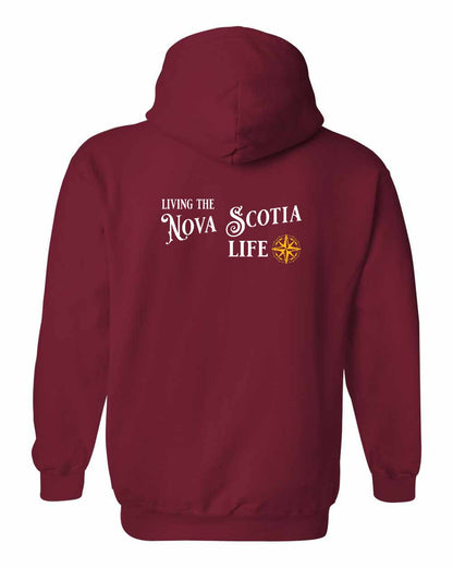 Living the Nova Scotia Life yellow Left Chest and Back pullover