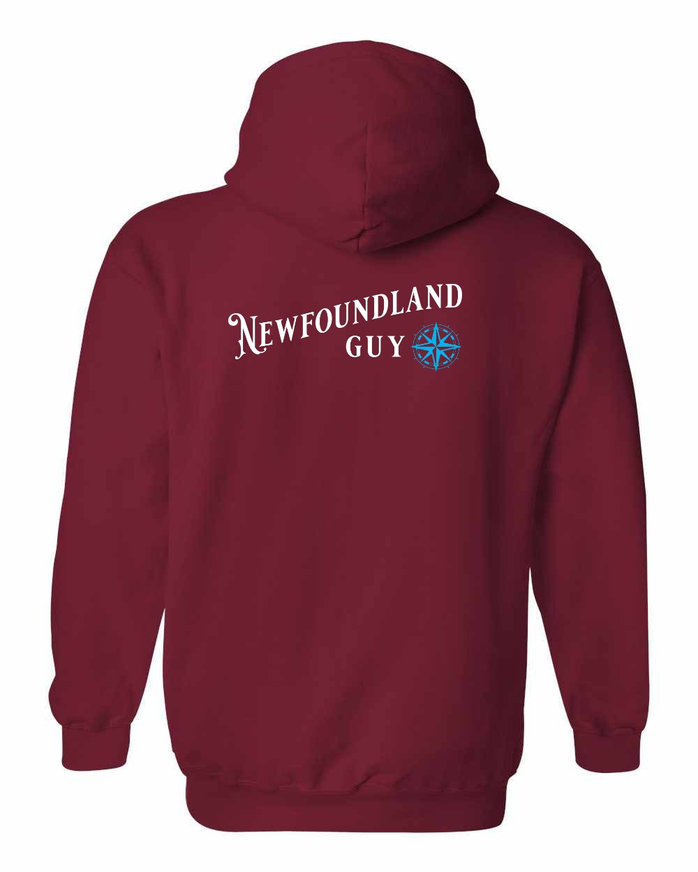 NFLD Guy Blue Left Chest and Back Pullover Hoodie - Unisex