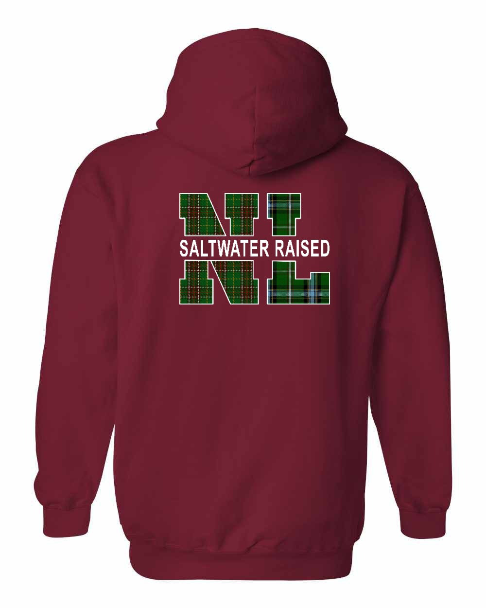 NFLD and Labrador Saltwater Raised Left Chest and Back Pullover Hoodie - Unisex