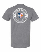 Born and Raised NFLD Heart Flag Left Chest & Back Men's Tee