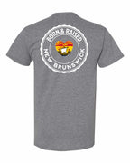 Born and Raised NB Heart Flag Left Chest & Back Men's Tee