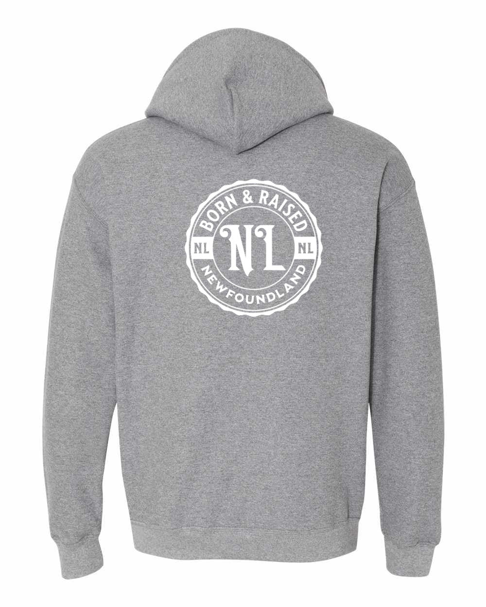 Born & Raised NFLD Left Chest and Back Pullover Hoodie - Unisex