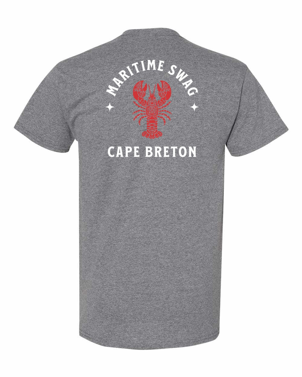 Maritime Swag Cape Breton Mandala Red Lobster Left Chest and Back Men's Tee