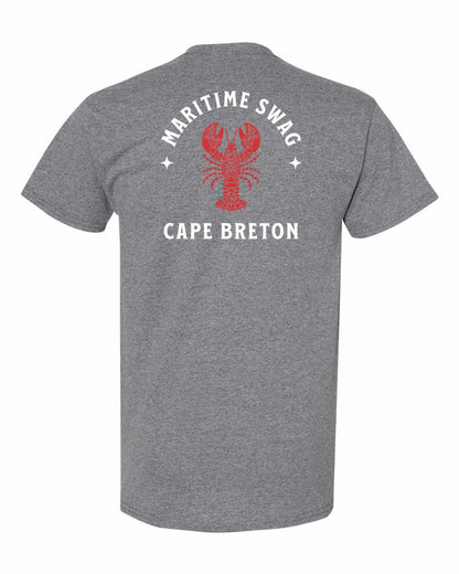 Maritime Swag Cape Breton Mandala Red Lobster Left Chest and Back Men's Tee
