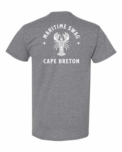 Maritime Swag Cape Breton Mandala white Lobster Left Chest and Back Men's Tee