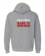 Living Alberta Made in NFLD Left Chest and Back Pullover Hoodie - Unisex