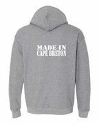 Made In CB White Left Chest and Back Pullover Hoodie - Unisex