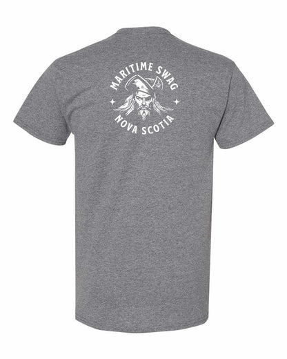 Maritime Swag Nova Scotia Pirate Left Chest and Back mens-tee