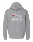 A piece of My heart in NFLD (Red Heart) Left Chest and Back Pullover Hoodie - Unisex