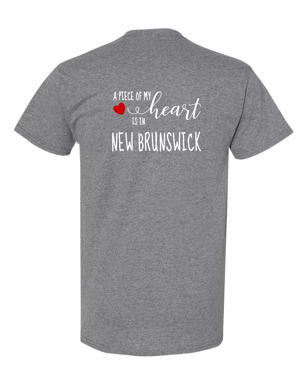 A piece of My heart in New Brunswick (Red Heart) Left Chest and Back Men's Tee