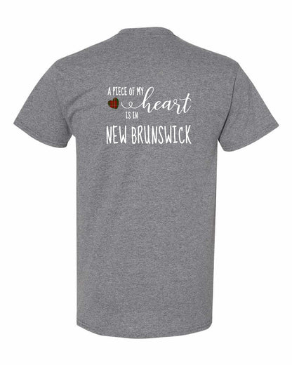 A piece of My heart in New Brunswick (Tartan Heart) Left Chest and Back Men's Tee