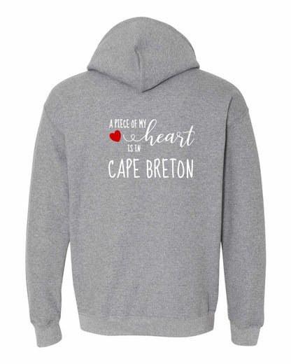 A piece of My heart in Cape Breton (Red Heart) Left Chest and Back Pullover Hoodie