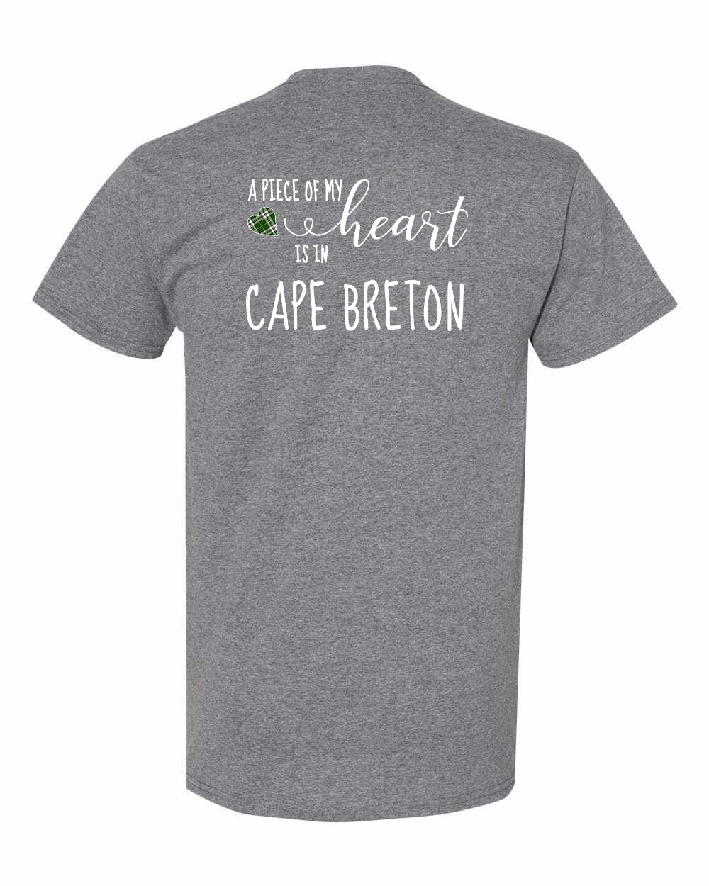 A piece of My heart in Cape Breton (Tartan Heart) Left Chest and Back Men's Tee