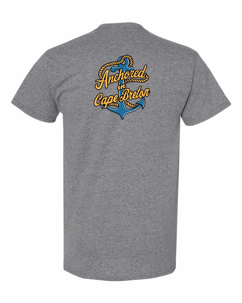 Anchored in Cape Breton (New Design) Left Chest and Back Men's Tee