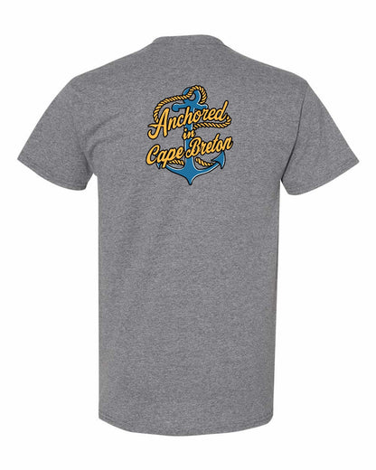Anchored in Cape Breton (New Design) Left Chest and Back Men's Tee