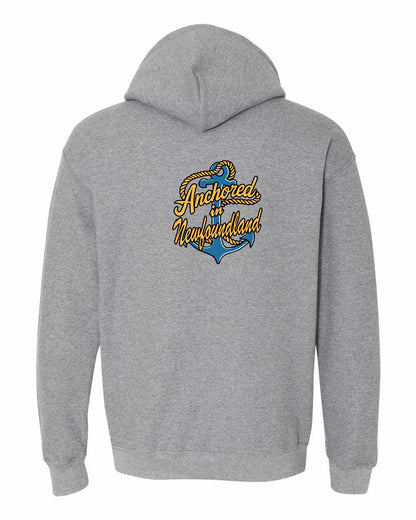 Anchored in Newfoundland (New Design) Left Chest and Back Pullover