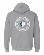 Born and Raised NFLD Heart Flag Left Chest & Back Pullover Hoodie - Unisex