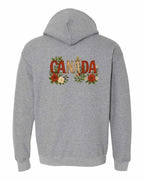 Canada Flowers Left Chest and Back Pullover Hoodie - Gildan Canada (sewn Internationally) - Unisex