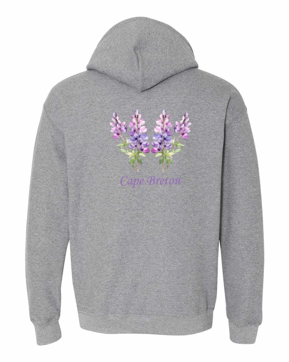 Cape Breton Lupin Left Chest and Back Pullover Hoodie