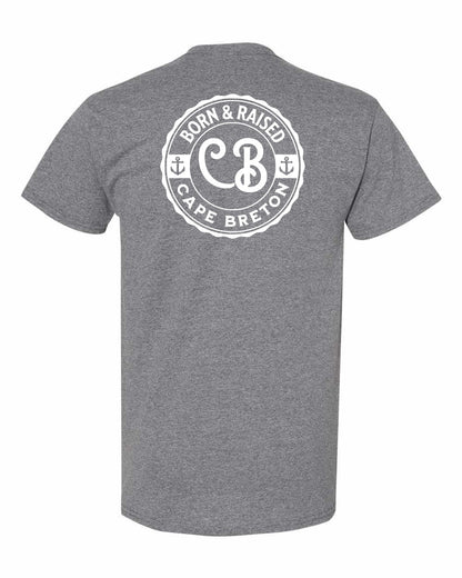 Born & Raised Cape Breton Left Chest and Back Men's Tee